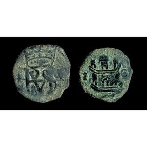 Spain. Philip II (1556-1598) Æ Blanca. Cuenca Mint Rare